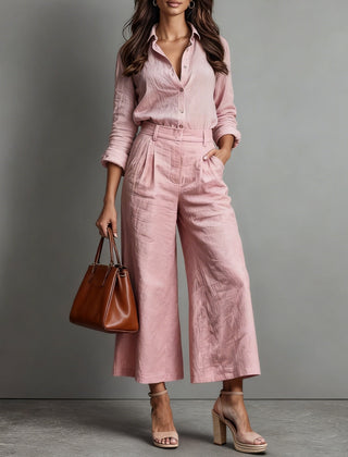 Florence Linen High-Waist Wide-Leg Co-ord Set
