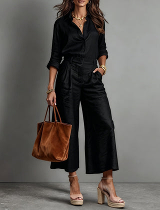 Florence Linen High-Waist Wide-Leg Co-ord Set