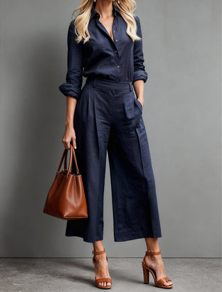 Florence Linen High-Waist Wide-Leg Co-ord Set