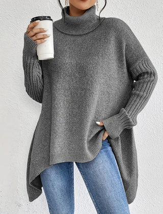 Freya Oversized Longline Ribbed Turtleneck
