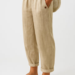 Evelyn Relaxed Linen-Look Trousers