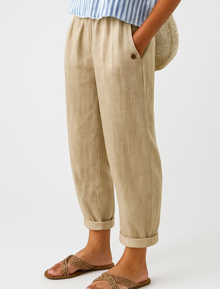 Evelyn Relaxed Linen-Look Trousers
