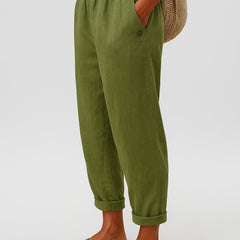 Evelyn Relaxed Linen-Look Trousers