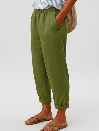 Evelyn Relaxed Linen-Look Trousers