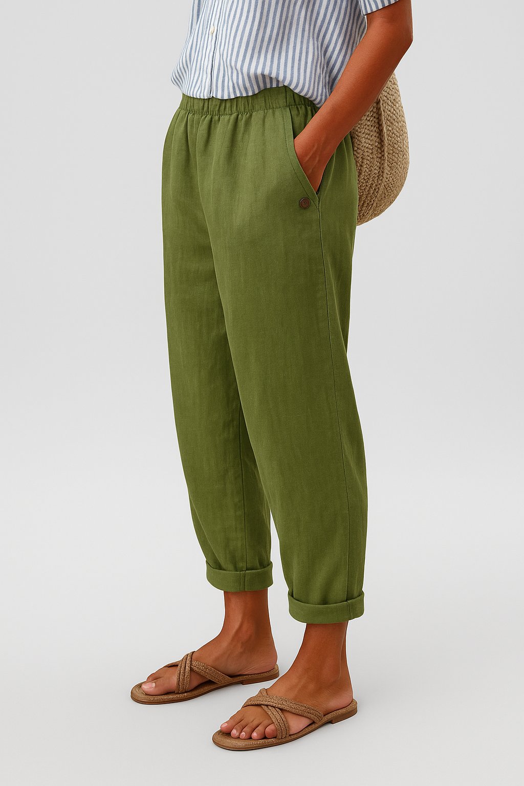 Evelyn Relaxed Linen-Look Trousers