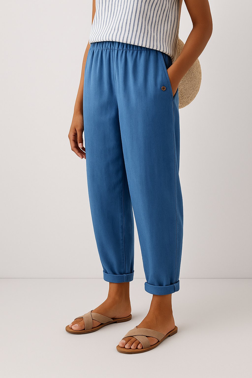 Evelyn Relaxed Linen-Look Trousers