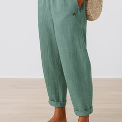 Evelyn Relaxed Linen-Look Trousers