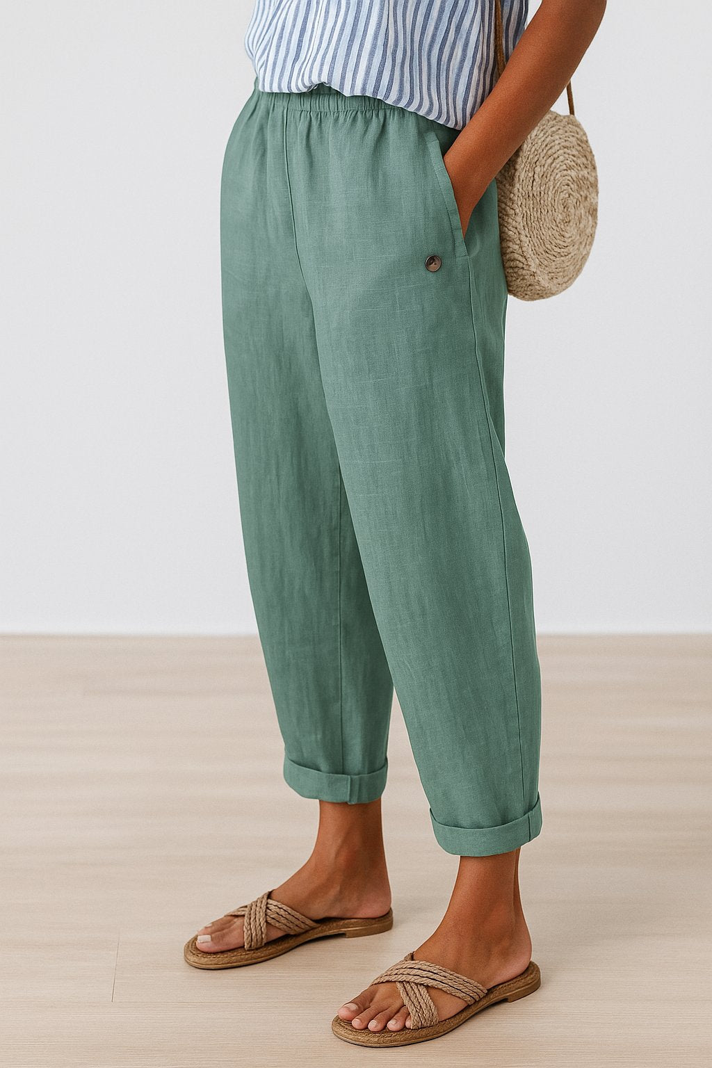 Evelyn Relaxed Linen-Look Trousers