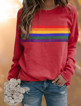 Lily Rainbow Striped Crew-Neck Jumper