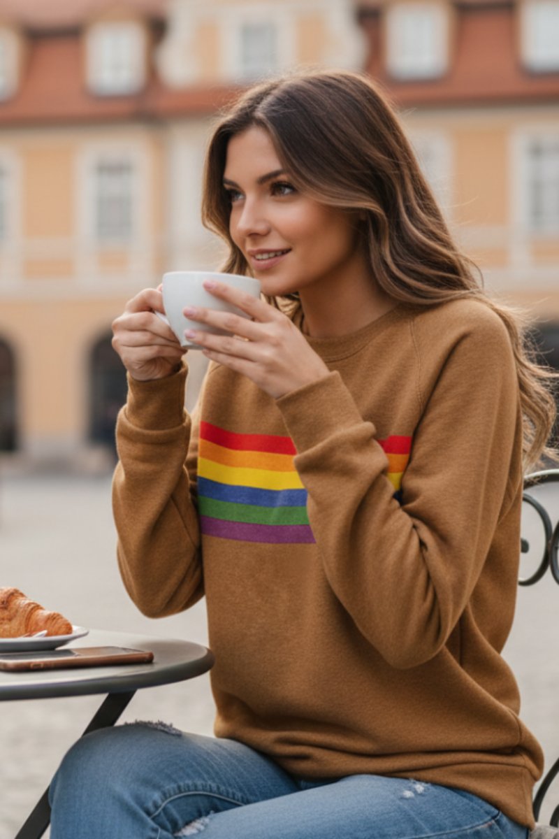 Lily Rainbow Striped Crew-Neck Jumper