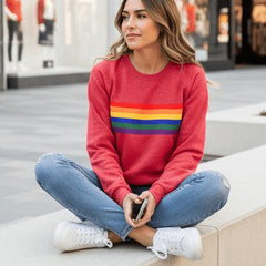 Lily Rainbow Striped Crew-Neck Jumper
