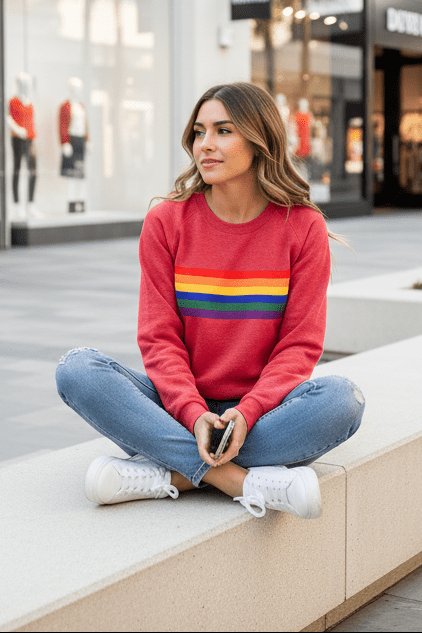 Lily Rainbow Striped Crew-Neck Jumper