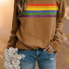 Lily Rainbow Striped Crew-Neck Jumper