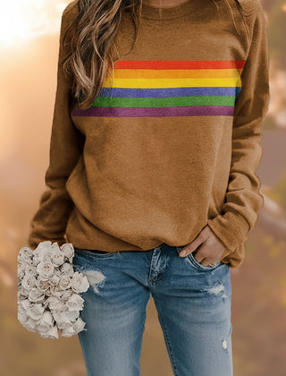 Lily Rainbow Striped Crew-Neck Jumper