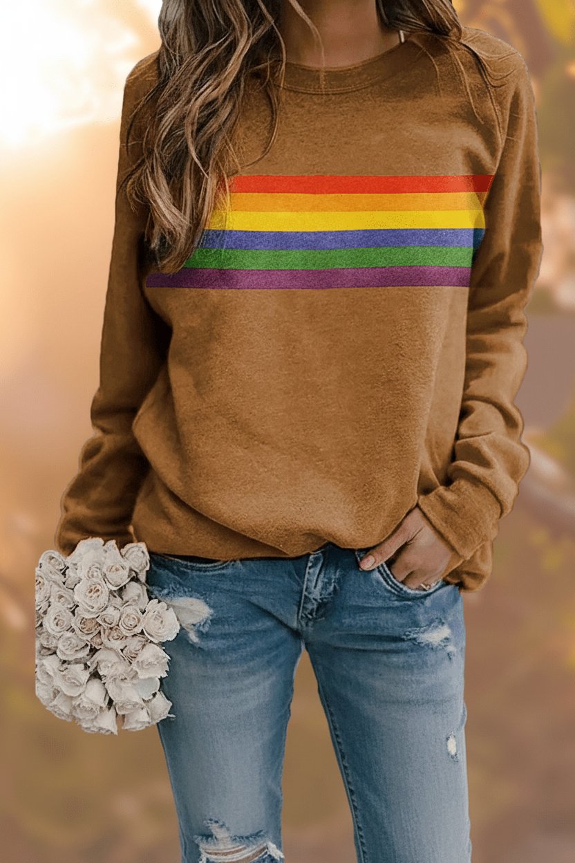 Lily Rainbow Striped Crew-Neck Jumper