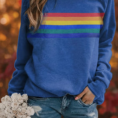Lily Rainbow Striped Crew-Neck Jumper