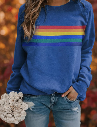 Lily Rainbow Striped Crew-Neck Jumper