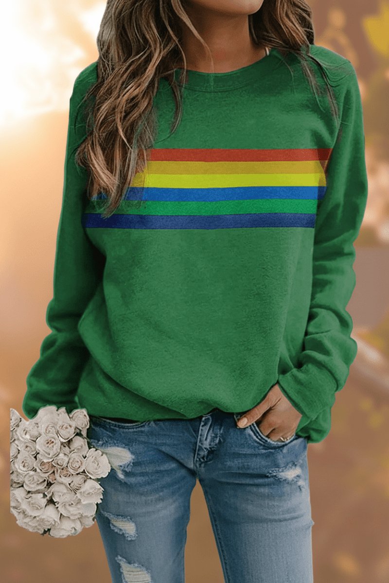 Lily Rainbow Striped Crew-Neck Jumper