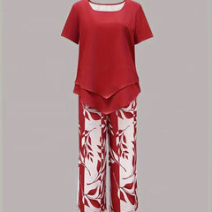 Scarlett Relaxed Leaf Print Two-Piece Set