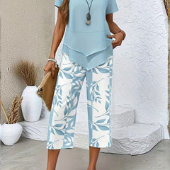Scarlett Relaxed Leaf Print Two-Piece Set