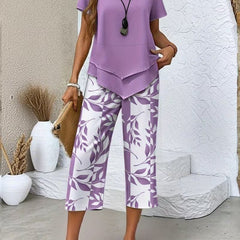 Scarlett Relaxed Leaf Print Two-Piece Set