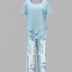 Scarlett Relaxed Leaf Print Two-Piece Set
