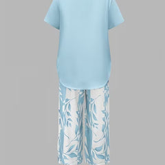 Scarlett Relaxed Leaf Print Two-Piece Set