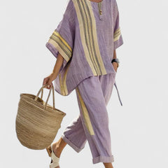 Lily Relaxed Linen-Mix Wide-Leg Co-Ord Set