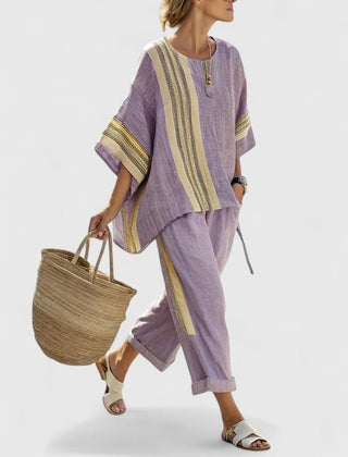Lily Relaxed Linen-Mix Wide-Leg Co-Ord Set
