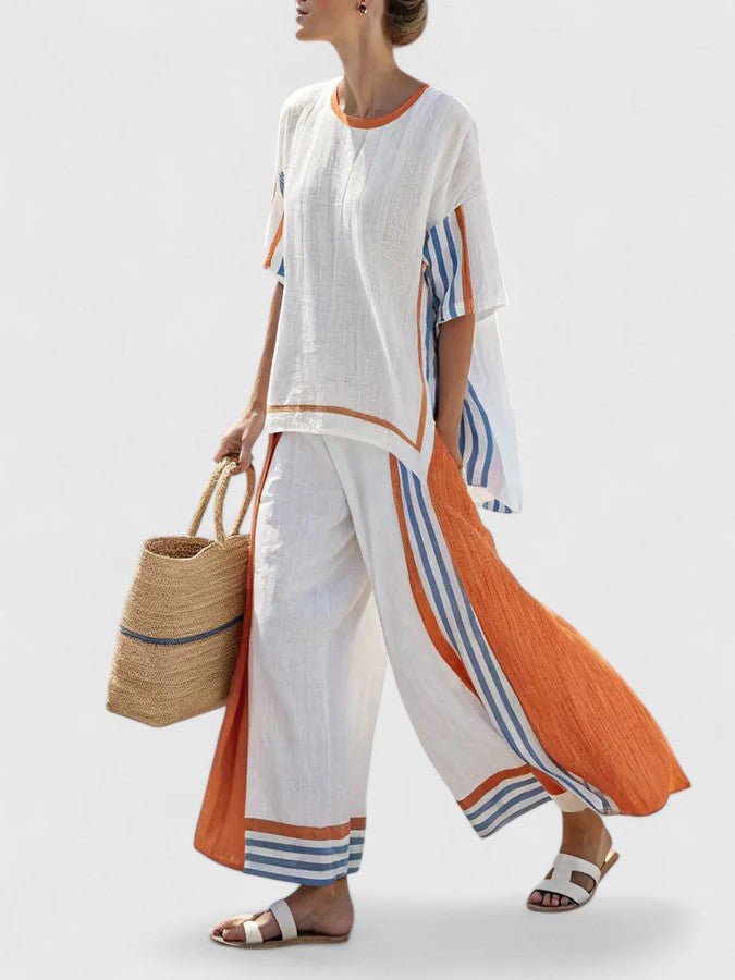 Lily Relaxed Linen-Mix Wide-Leg Co-Ord Set