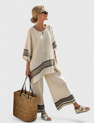 Lily Relaxed Linen-Mix Wide-Leg Co-Ord Set