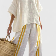 Lily Relaxed Linen-Mix Wide-Leg Co-Ord Set
