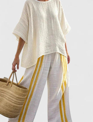 Lily Relaxed Linen-Mix Wide-Leg Co-Ord Set