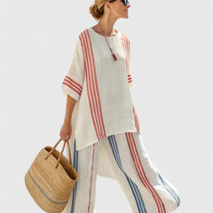 Lily Relaxed Linen-Mix Wide-Leg Co-Ord Set