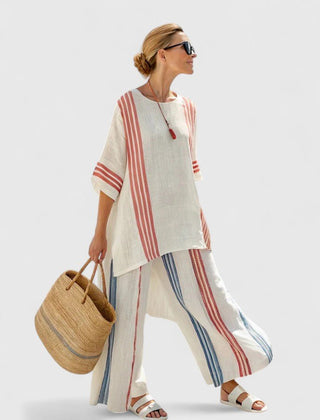 Lily Relaxed Linen-Mix Wide-Leg Co-Ord Set