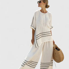 Lily Relaxed Linen-Mix Wide-Leg Co-Ord Set