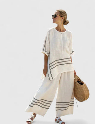 Lily Relaxed Linen-Mix Wide-Leg Co-Ord Set