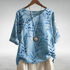 Phoebe Watercolour Print Linen Top