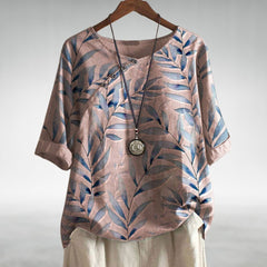 Phoebe Watercolour Print Linen Top