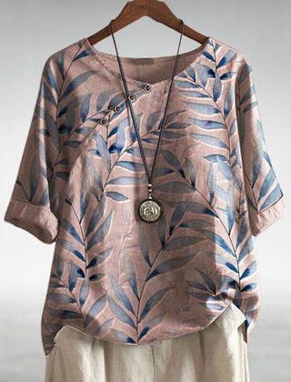 Phoebe Watercolour Print Linen Top