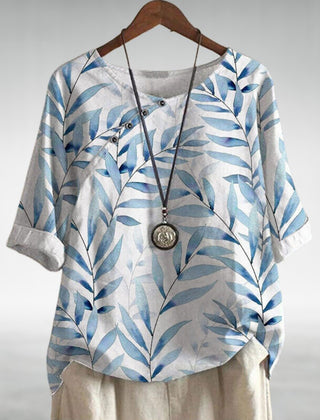 Phoebe Watercolour Print Linen Top