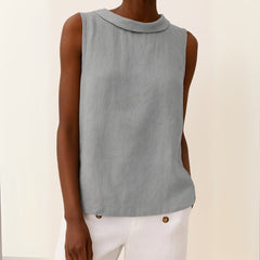 Freya Roll Neck Sleeveless Blouse