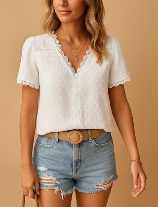 Florence Lace Trim Blouse